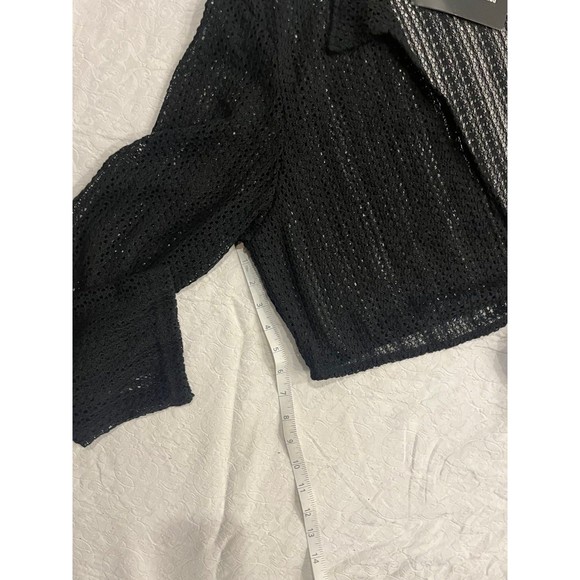 Black cut out crotchet cover up crop beach top by Prettylittlething XXL BNWT - Picture 5 of 9